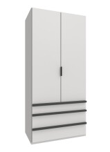 Falttürenschrank >OXFORD< in WEISS -...