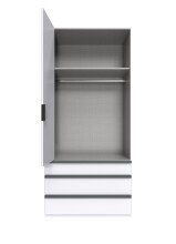 Falttürenschrank >OXFORD< in WEISS - 100x216x58cm (BxHxT)
