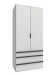 Falttürenschrank >OXFORD< in WEISS - 100x216x58cm (BxHxT)