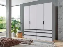 Falttürenschrank >OXFORD< in WEISS mit...