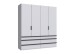Falttürenschrank >OXFORD< in WEISS mit Schubladen - 200x216x58cm (BxHxT)
