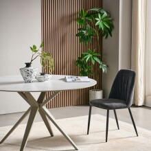 Esszimmerstuhl >Norela< (2er-Set) in anthrazit/schwarz Chenille-Optik - 47x83x56 (BxHxT)