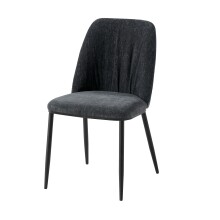 Esszimmerstuhl >Norela< (2er-Set) in anthrazit/schwarz Chenille-Optik - 47x83x56 (BxHxT)