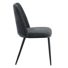 Esszimmerstuhl >Norela< (2er-Set) in anthrazit/schwarz Chenille-Optik - 47x83x56 (BxHxT)