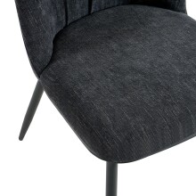 Esszimmerstuhl >Norela< (2er-Set) in anthrazit/schwarz Chenille-Optik - 47x83x56 (BxHxT)