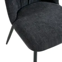Esszimmerstuhl >Norela< (2er-Set) in anthrazit/schwarz Chenille-Optik - 47x83x56 (BxHxT)