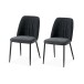 Esszimmerstuhl >Norela< (2er-Set) in anthrazit/schwarz Chenille-Optik - 47x83x56 (BxHxT)