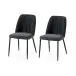 Esszimmerstuhl >Norela< (2er-Set) in anthrazit/schwarz Chenille-Optik - 47x83x56 (BxHxT)