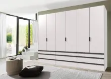 Falttürenschrank >OXFORD< in WEISS mit...