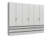 Falttürenschrank >OXFORD< in WEISS mit Schubladen - 300x216x58cm (BxHxT)