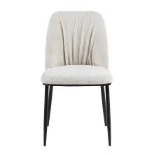Esszimmerstuhl >Norela< (2er-Set) in creme/schwarz Chenille-Optik - 47x83x56 (BxHxT)