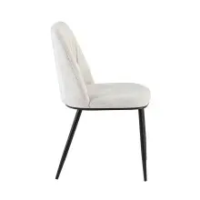 Esszimmerstuhl >Norela< (2er-Set) in creme/schwarz Chenille-Optik - 47x83x56 (BxHxT)