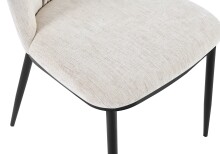 Esszimmerstuhl >Norela< (2er-Set) in creme/schwarz Chenille-Optik - 47x83x56 (BxHxT)