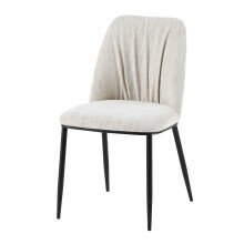 Esszimmerstuhl >Norela< (2er-Set) in creme/schwarz Chenille-Optik - 47x83x56 (BxHxT)