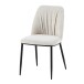Esszimmerstuhl >Norela< (2er-Set) in creme/schwarz Chenille-Optik - 47x83x56 (BxHxT)