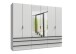 Falttürenschrank >OXFORD< in WEISS mit Spiegel - 300x216x58cm (BxHxT)