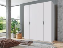 Falttürenschrank >OXFORD< in WEISS - 200x236x58cm (BxHxT)