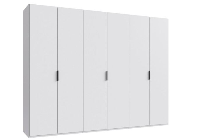 Falttürenschrank >OXFORD< in WEISS - 300x236x58cm (BxHxT)
