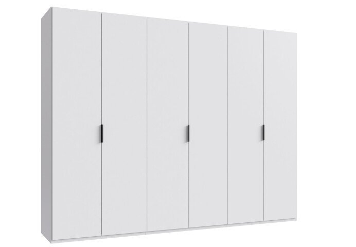Falttürenschrank >OXFORD< in WEISS - 300x236x58cm (BxHxT)