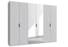 Falttürenschrank >OXFORD< in WEISS mit Spiegel...