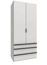 Falttürenschrank >OXFORD< in WEISS mit...
