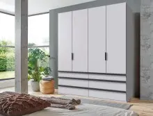 Falttürenschrank >OXFORD< in WEISS mit...