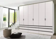 Falttürenschrank >OXFORD< in WEISS mit...