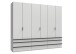 Falttürenschrank >OXFORD< in WEISS mit Schubladen - 300x236x58cm (BxHxT)