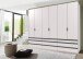Falttürenschrank >OXFORD< in WEISS mit Schubladen - 300x236x58cm (BxHxT)