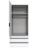 Falttürenschrank >OXFORD< in WEISS mit Spiegel - 100x236x58cm (BxHxT)