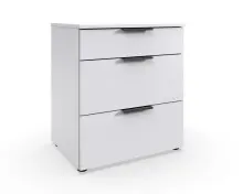 Nachtkommode >OXFORD< in WEISS - 54x61x41cm (BxHxT)