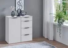 Kommode >OXFORD< in WEISS - 81x84x41cm (BxHxT)
