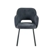 Esszimmerstuhl >Lomvik< (2er-Set) in anthrazit/schwarz Chenille-Optik - 58x87x60 (BxHxT)