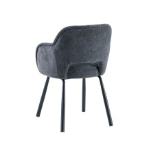 Esszimmerstuhl >Lomvik< (2er-Set) in anthrazit/schwarz Chenille-Optik - 58x87x60 (BxHxT)