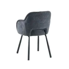 Esszimmerstuhl >Lomvik< (2er-Set) in anthrazit/schwarz Chenille-Optik - 58x87x60 (BxHxT)