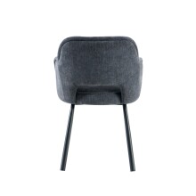 Esszimmerstuhl >Lomvik< (2er-Set) in anthrazit/schwarz Chenille-Optik - 58x87x60 (BxHxT)