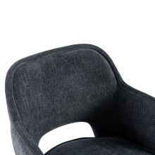 Esszimmerstuhl >Lomvik< (2er-Set) in anthrazit/schwarz Chenille-Optik - 58x87x60 (BxHxT)