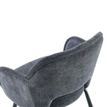 Esszimmerstuhl >Lomvik< (2er-Set) in anthrazit/schwarz Chenille-Optik - 58x87x60 (BxHxT)