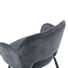 Esszimmerstuhl >Lomvik< (2er-Set) in anthrazit/schwarz Chenille-Optik - 58x87x60 (BxHxT)