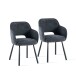 Esszimmerstuhl >Lomvik< (2er-Set) in anthrazit/schwarz Chenille-Optik - 58x87x60 (BxHxT)