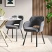 Esszimmerstuhl >Lomvik< (2er-Set) in anthrazit/schwarz Chenille-Optik - 58x87x60 (BxHxT)