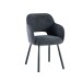 Esszimmerstuhl >Lomvik< (2er-Set) in anthrazit/schwarz Chenille-Optik - 58x87x60 (BxHxT)