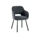 Esszimmerstuhl >Lomvik< (2er-Set) in anthrazit/schwarz Chenille-Optik - 58x87x60 (BxHxT)
