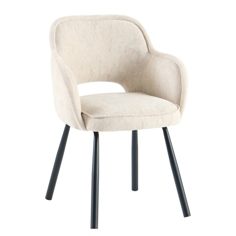Esszimmerstuhl >Lomvik< (2er-Set) in creme/schwarz Chenille-Optik - 58x87x60 (BxHxT)
