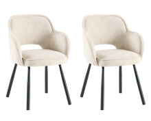 Esszimmerstuhl >Lomvik< (2er-Set) in creme/schwarz Chenille-Optik - 58x87x60 (BxHxT)