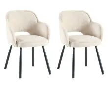 Esszimmerstuhl >Lomvik< (2er-Set) in creme/schwarz Chenille-Optik - 58x87x60 (BxHxT)