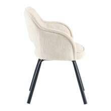 Esszimmerstuhl >Lomvik< (2er-Set) in creme/schwarz Chenille-Optik - 58x87x60 (BxHxT)