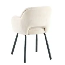 Esszimmerstuhl >Lomvik< (2er-Set) in creme/schwarz Chenille-Optik - 58x87x60 (BxHxT)