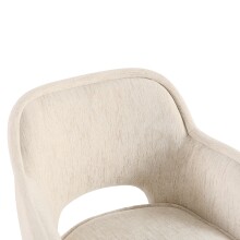 Esszimmerstuhl >Lomvik< (2er-Set) in creme/schwarz Chenille-Optik - 58x87x60 (BxHxT)