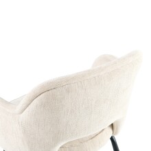 Esszimmerstuhl >Lomvik< (2er-Set) in creme/schwarz Chenille-Optik - 58x87x60 (BxHxT)